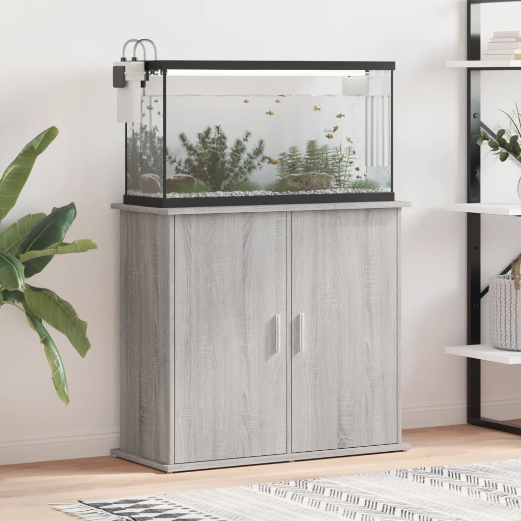 Aquariumstandaard 81x36x73 cm bewerkt hout grijs sonoma eiken