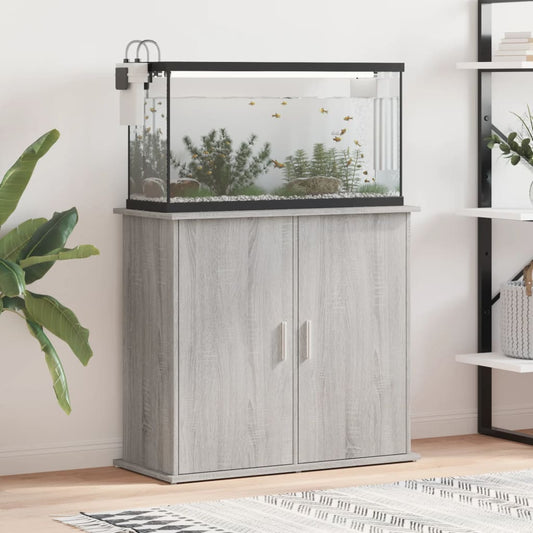 Aquariumstandaard 81x36x73 cm bewerkt hout grijs sonoma eiken