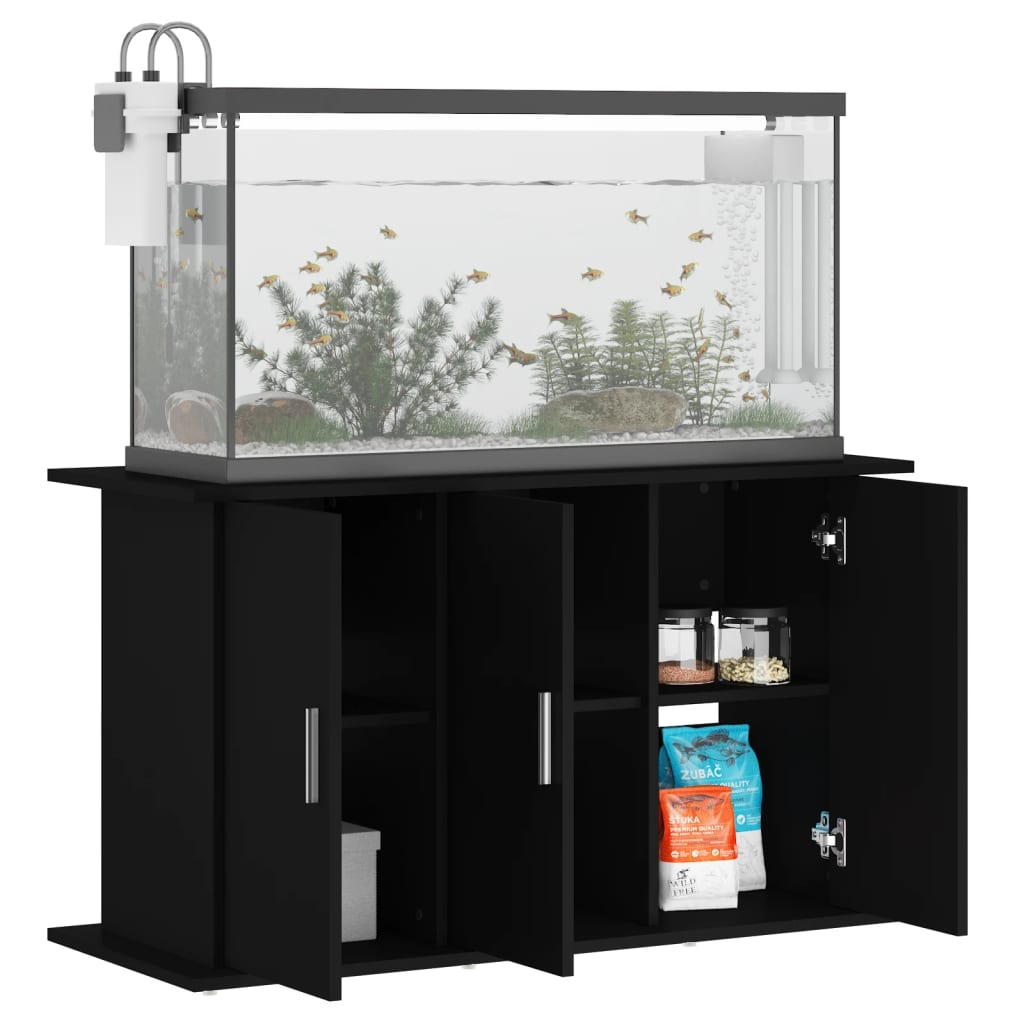 Aquariumstandaard 101x41x58 cm bewerkt hout zwart