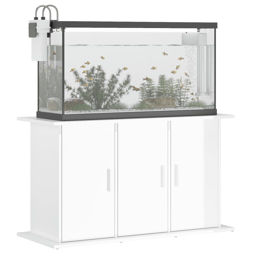 Aquariumstandaard 101x41x58 cm bewerkt hout hoogglans wit