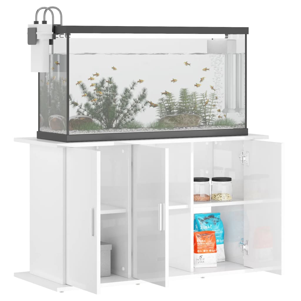 Aquariumstandaard 101x41x58 cm bewerkt hout hoogglans wit