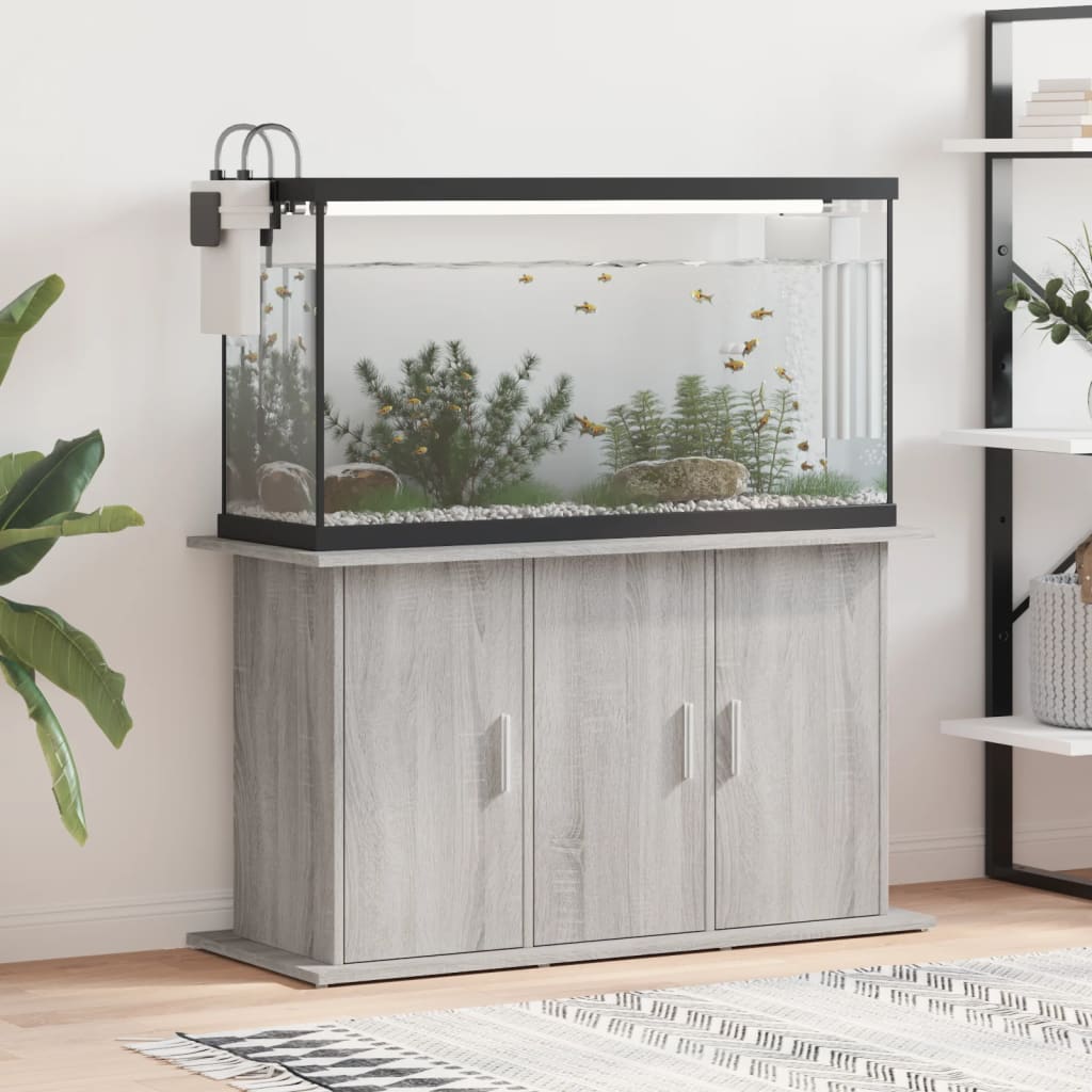 Aquariumstandaard 101x41x58 cm bewerkt hout grijs sonoma eiken