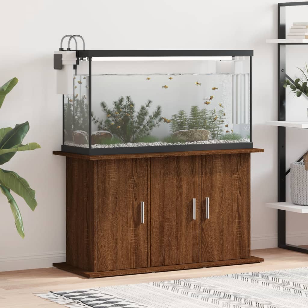 Aquariumstandaard 101x41x58 cm bewerkt hout bruin eikenkleur