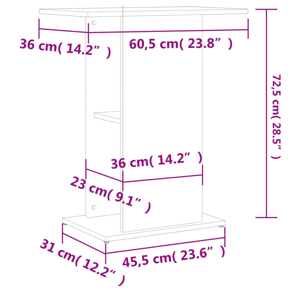 Aquariumstandaard 60,5x36x72,5 cm bewerkt hout hoogglans wit