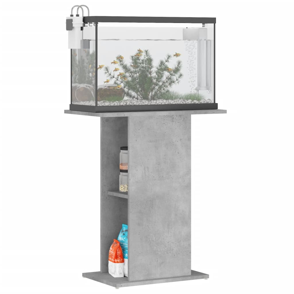 Aquariumstandaard 60,5x36x72,5 cm bewerkt hout betongrijs