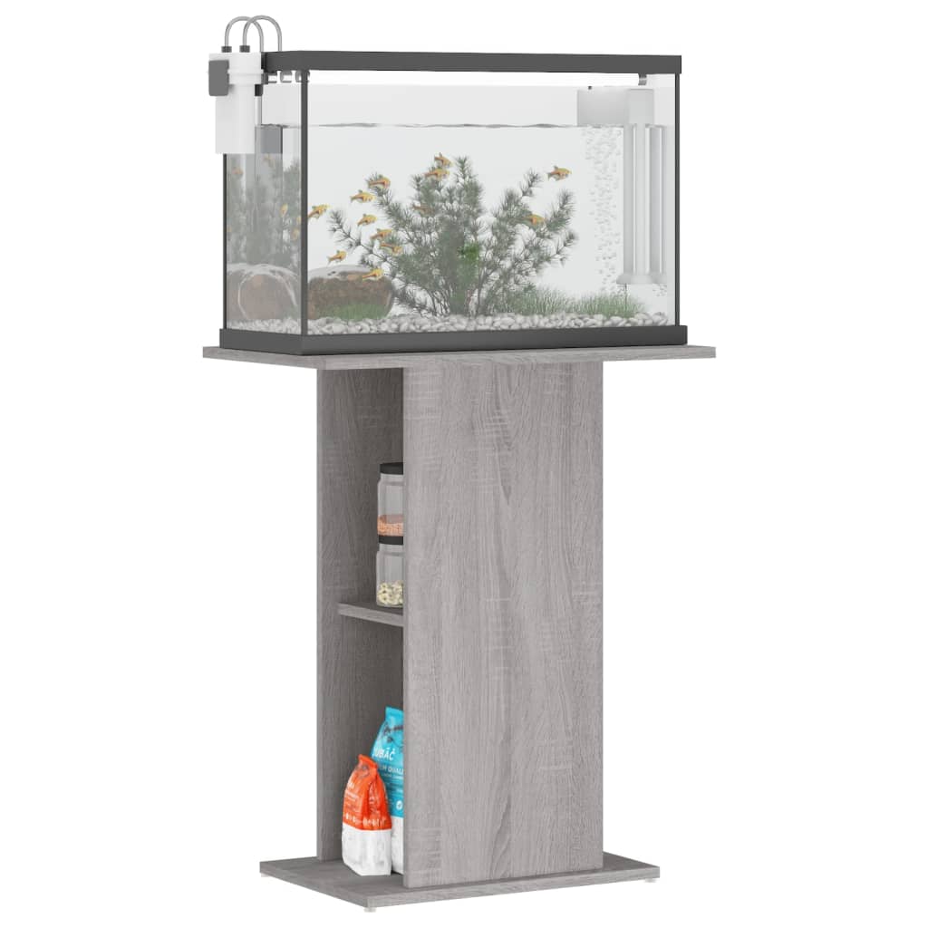 Aquariumstandaard 60,5x36x72,5 cm bewerkt hout grijs sonoma