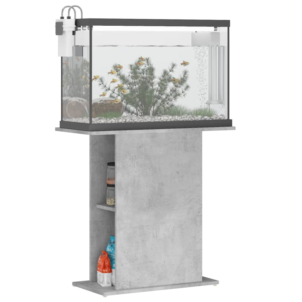 Aquariumstandaard 75x36x72,5 cm bewerkt hout betongrijs