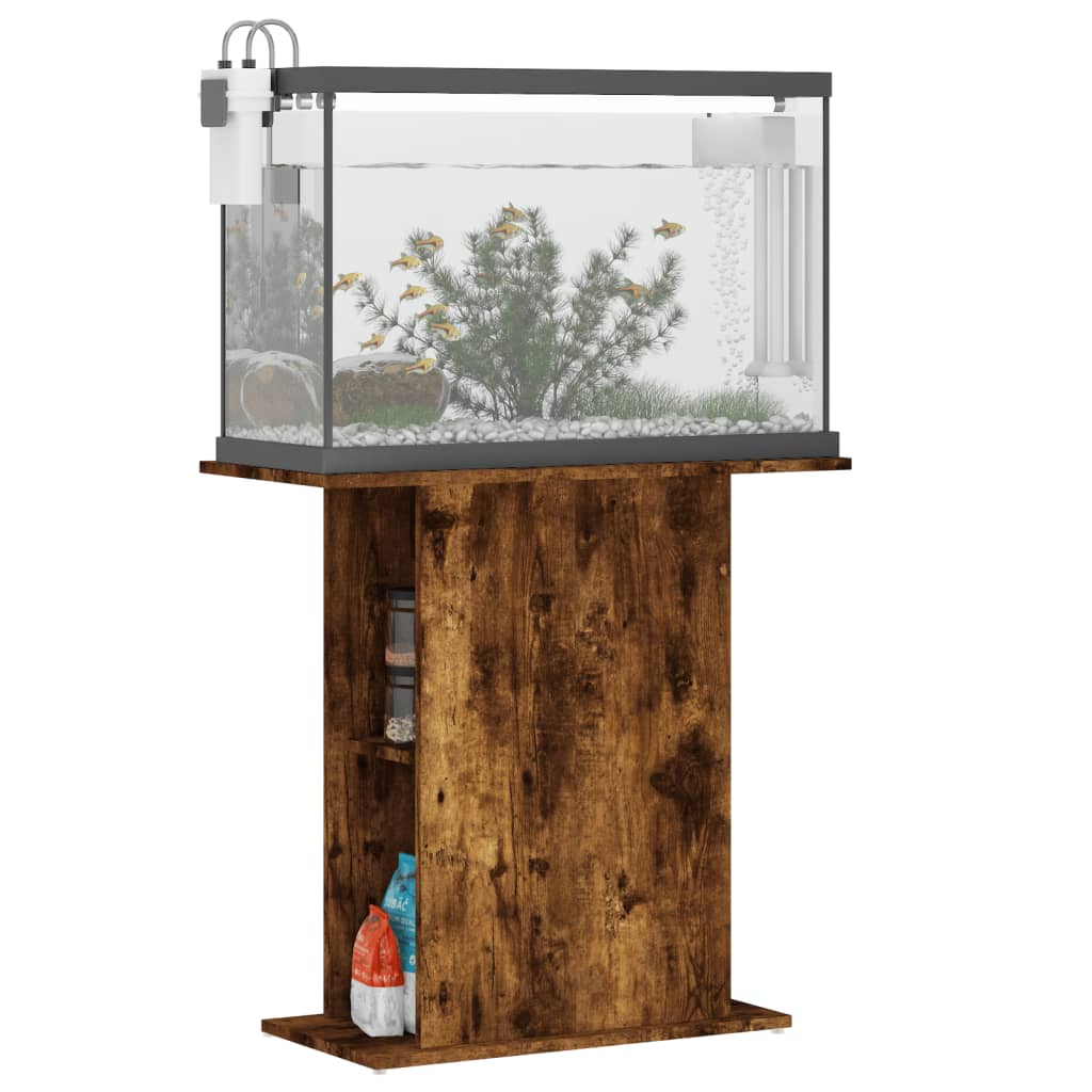 Aquariumstandaard 75x36x72,5 cm bewerkt hout gerookt eiken