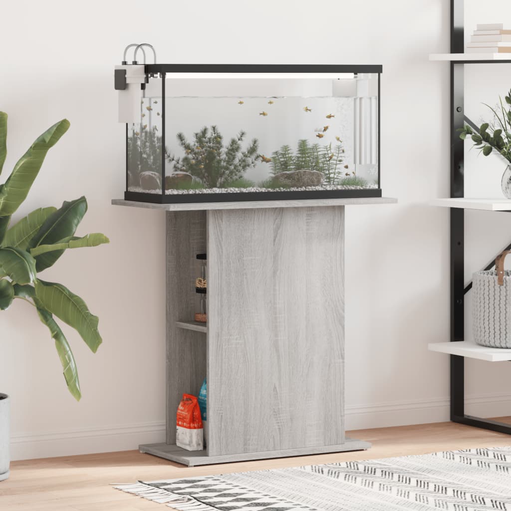 Aquariumstandaard 75x36x72,5 cm bewerkt hout grijs sonoma