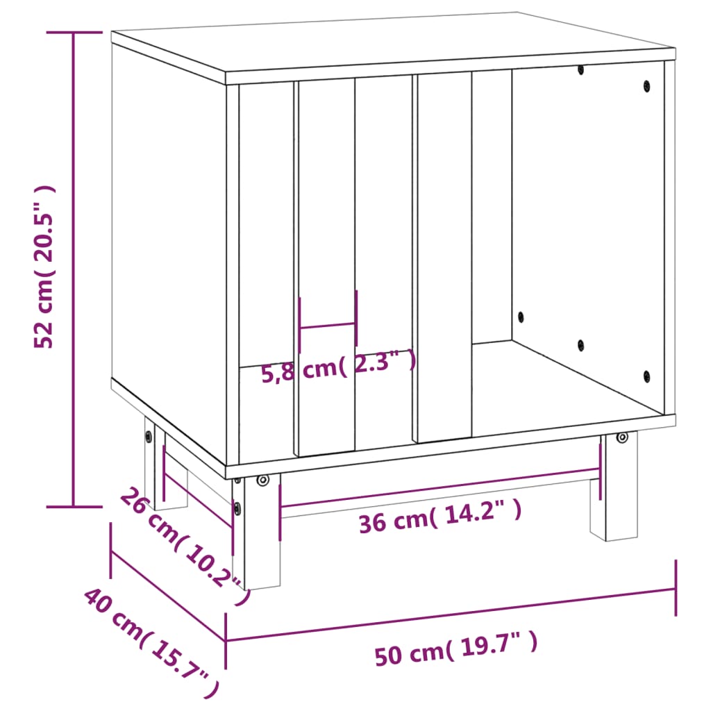 Hondenhok 50x40x52 cm massief grenenhout