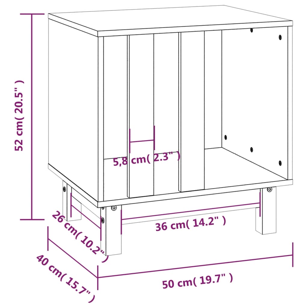 Hondenhok 50x40x52 cm massief grenenhout honingbruin