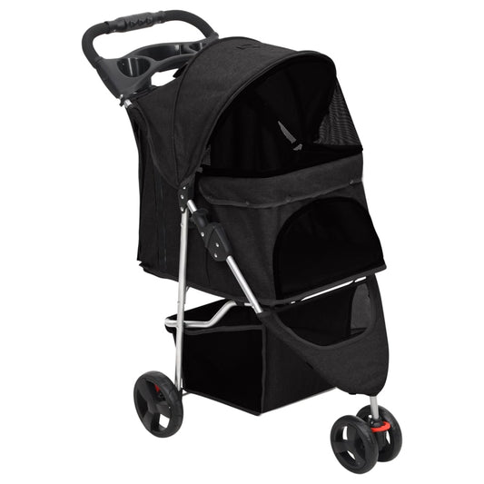 Hondenwagen inklapbaar 80x46x98 cm oxford stof zwart