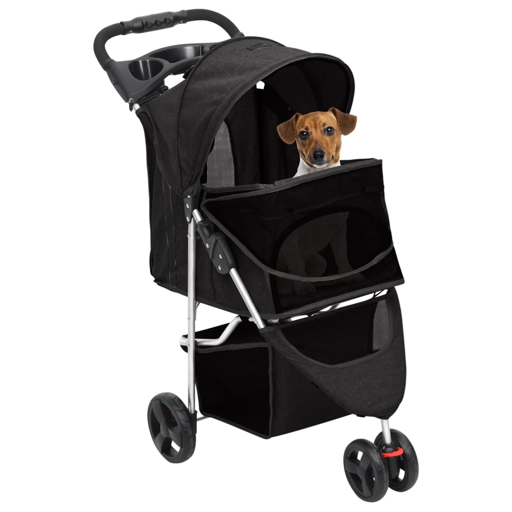 Hondenwagen inklapbaar 80x46x98 cm oxford stof zwart