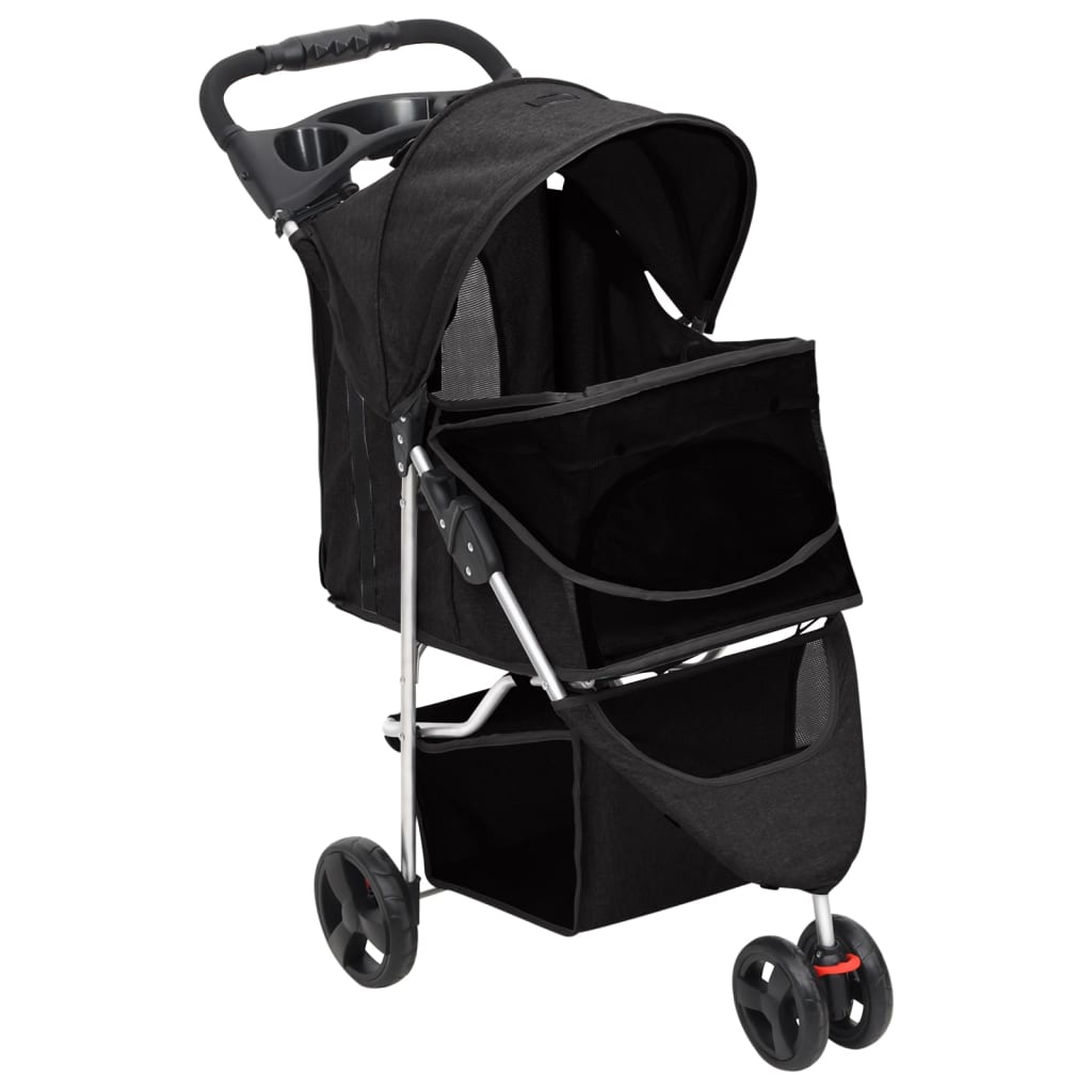 Hondenwagen inklapbaar 80x46x98 cm oxford stof zwart