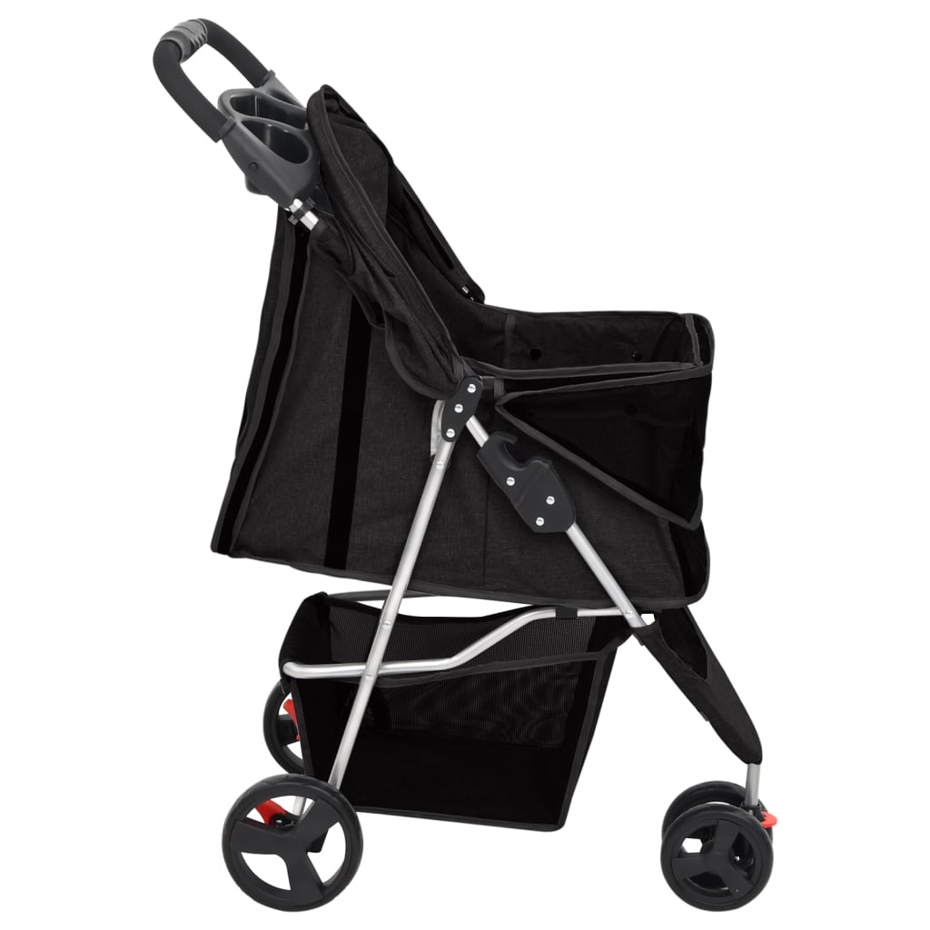 Hondenwagen inklapbaar 80x46x98 cm oxford stof zwart