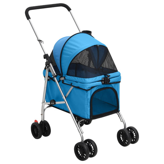 Hondenwagen inklapbaar 76x50x100 cm oxford stof blauw