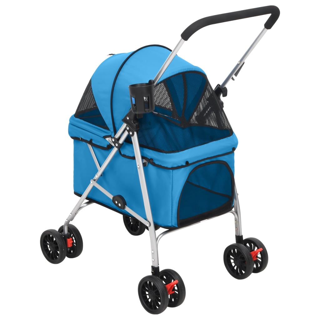 Hondenwagen inklapbaar 76x50x100 cm oxford stof blauw