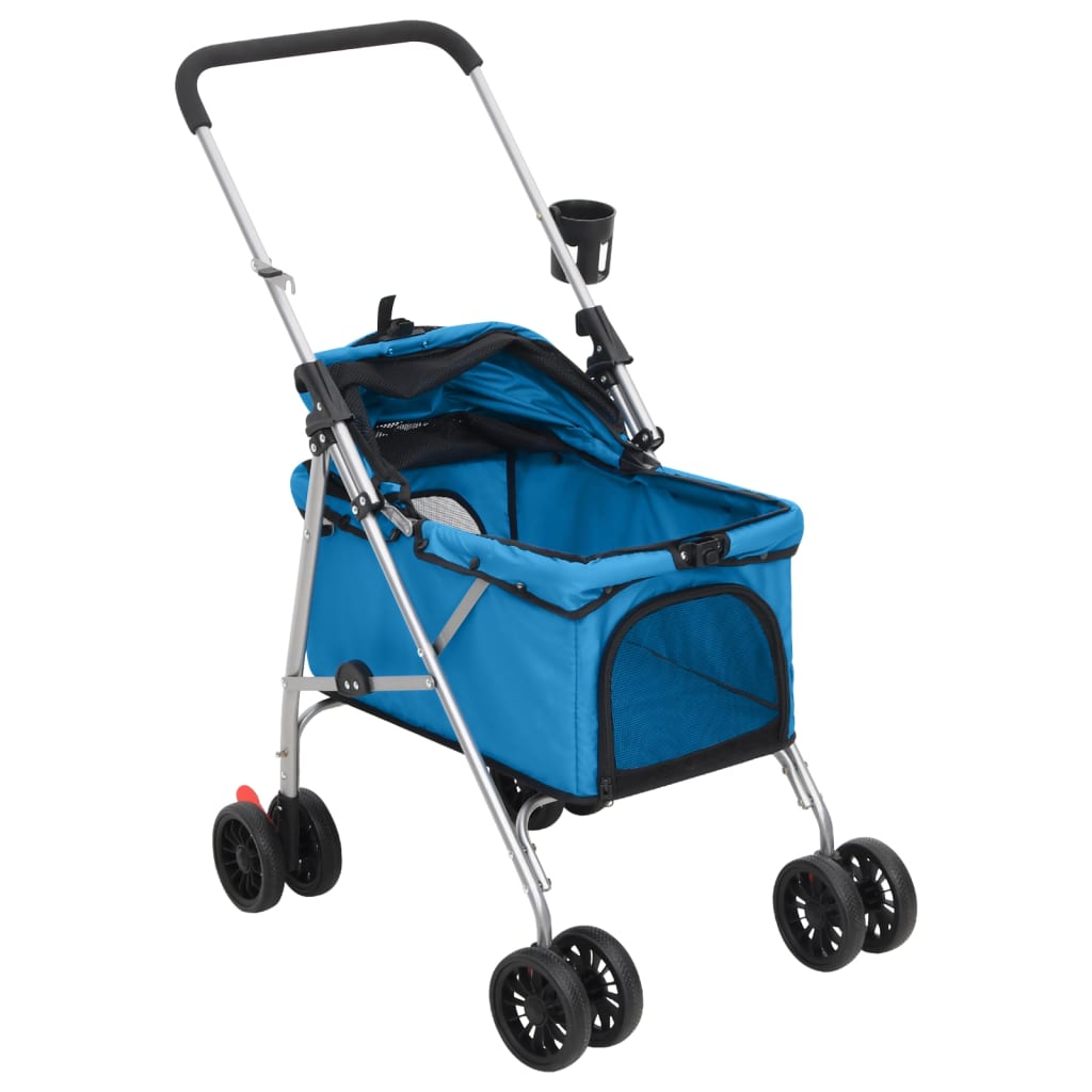 Hondenwagen inklapbaar 76x50x100 cm oxford stof blauw