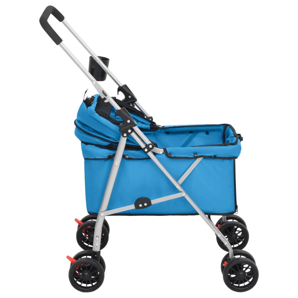 Hondenwagen inklapbaar 76x50x100 cm oxford stof blauw