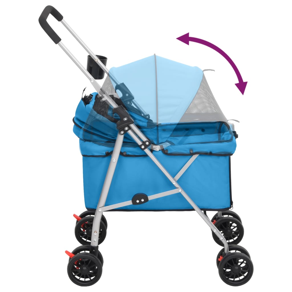 Hondenwagen inklapbaar 76x50x100 cm oxford stof blauw