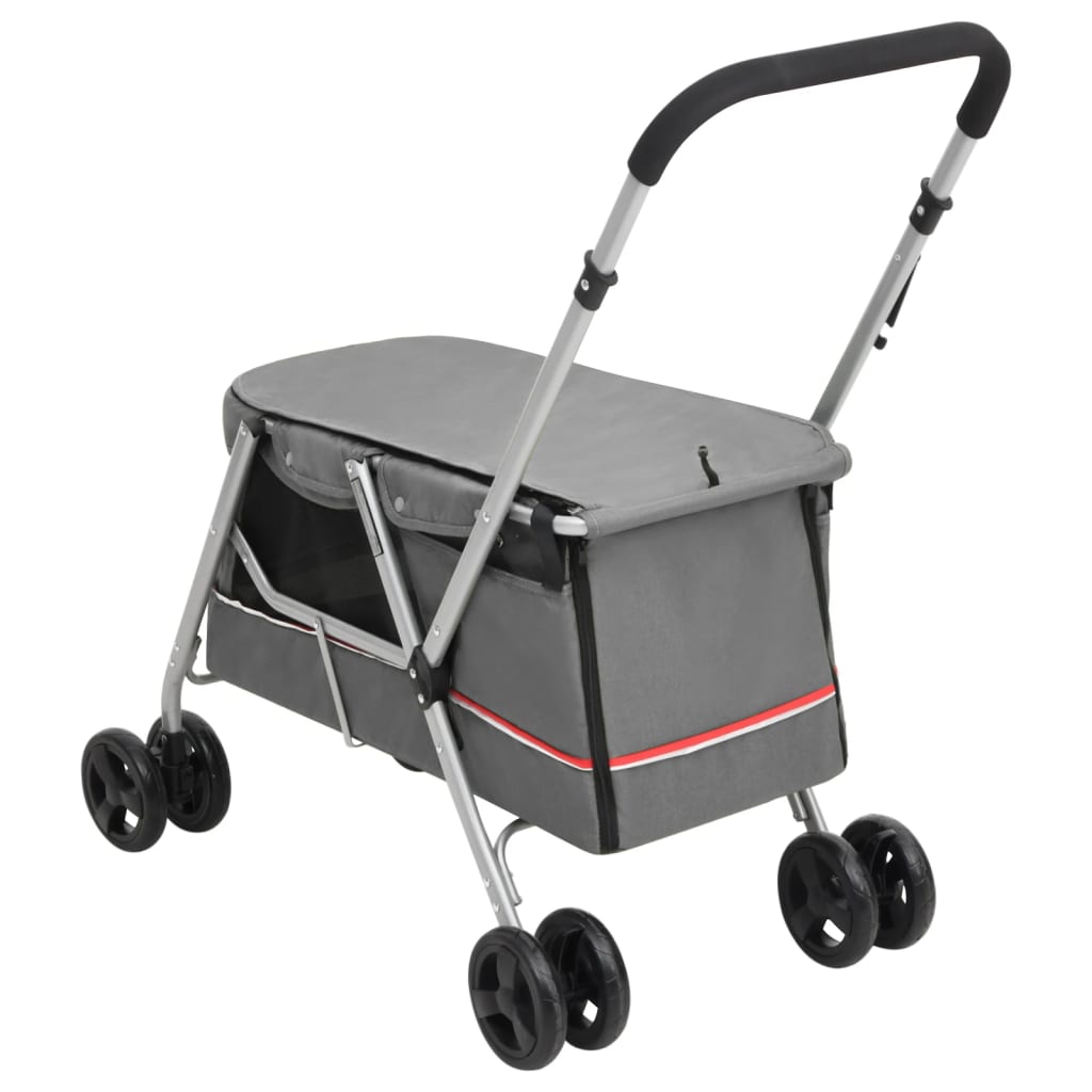 Hondenwagen inklapbaar 100x49x96 cm linnenstof grijs