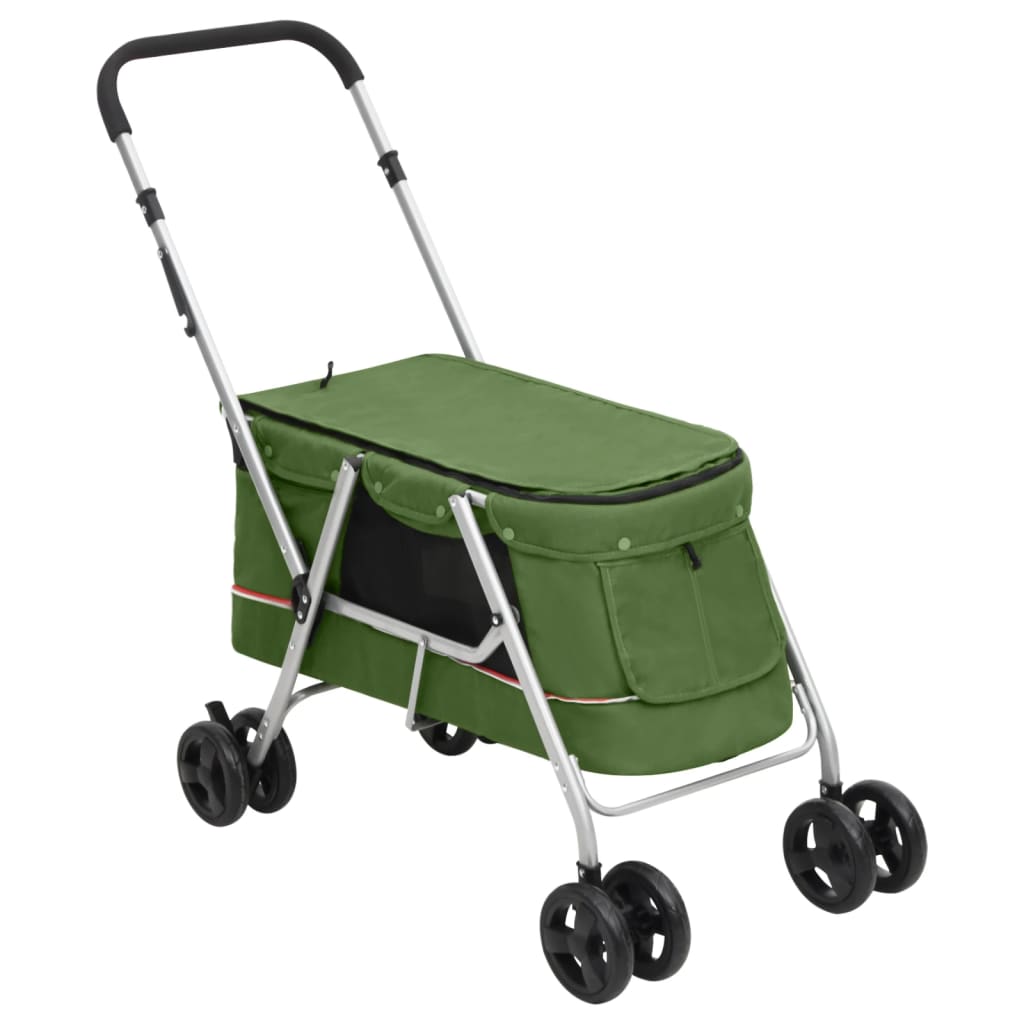 Hondenwagen inklapbaar 100x49x96 cm linnenstof groen