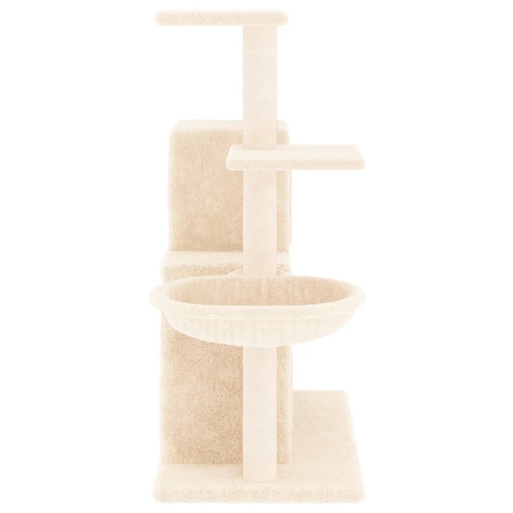 Kattenmeubel met sisal krabpalen 83 cm crèmekleurig