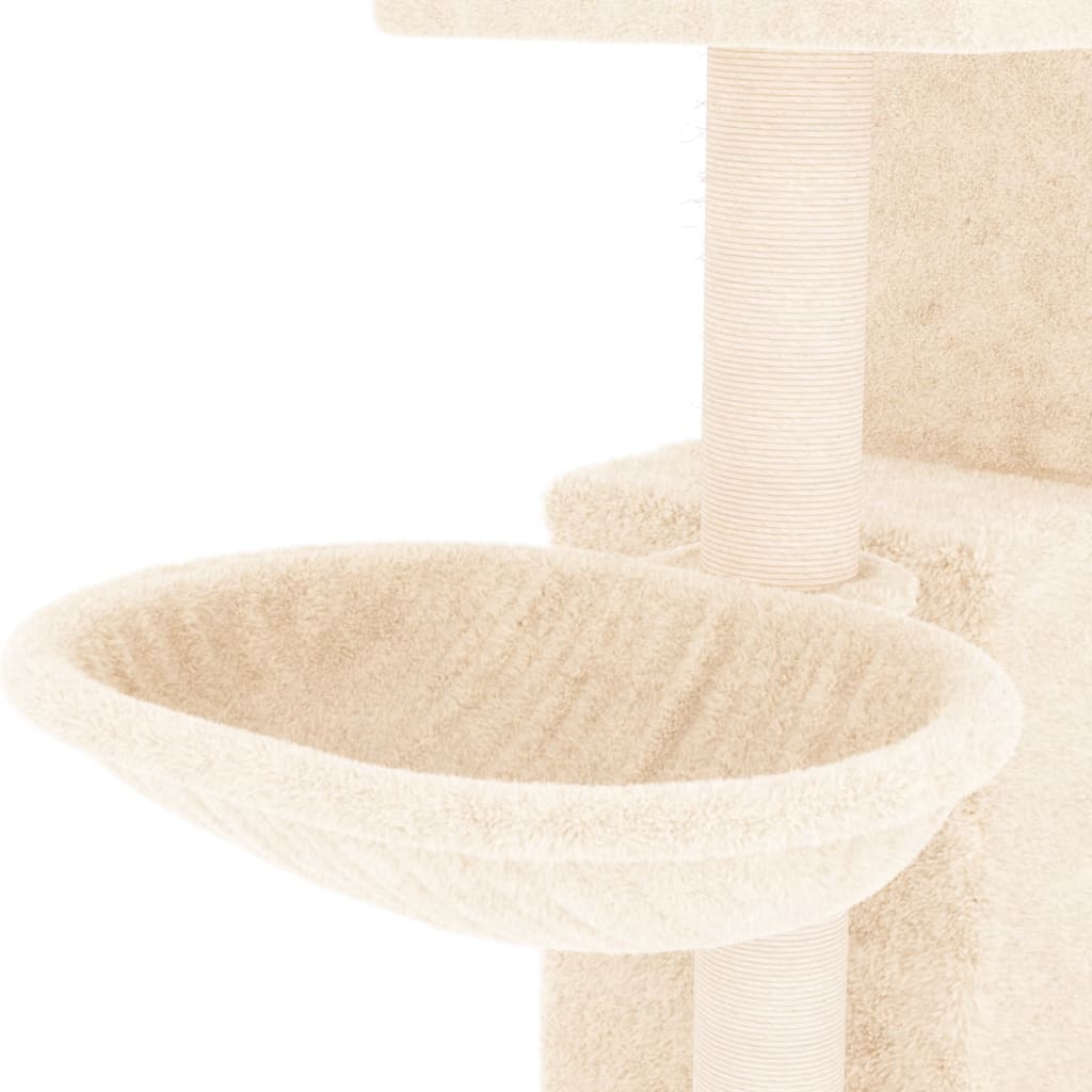 Kattenmeubel met sisal krabpalen 83 cm crèmekleurig