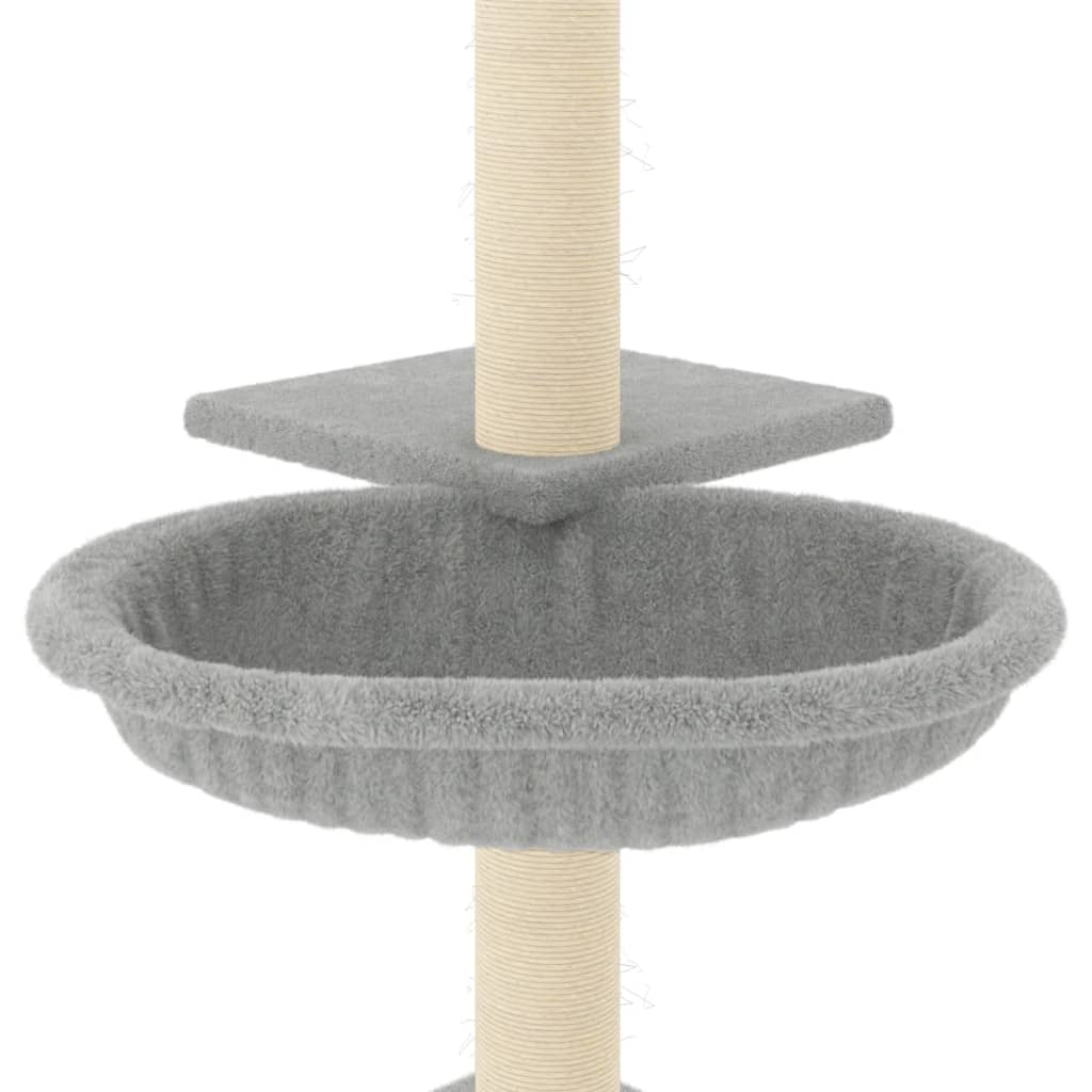 Kattenmeubel met sisal krabpalen 72 cm lichtgrijs