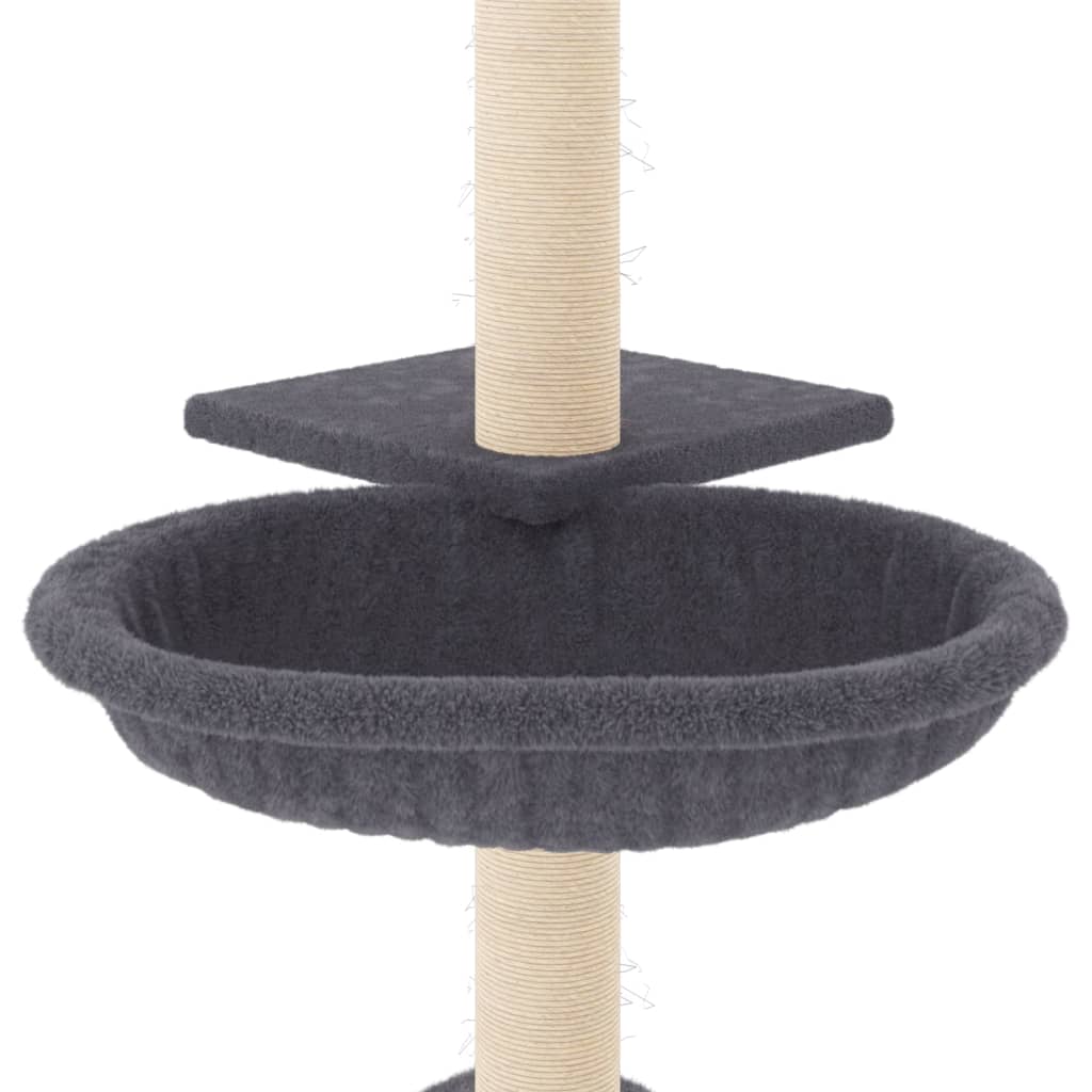 Kattenmeubel met sisal krabpalen 72 cm donkergrijs