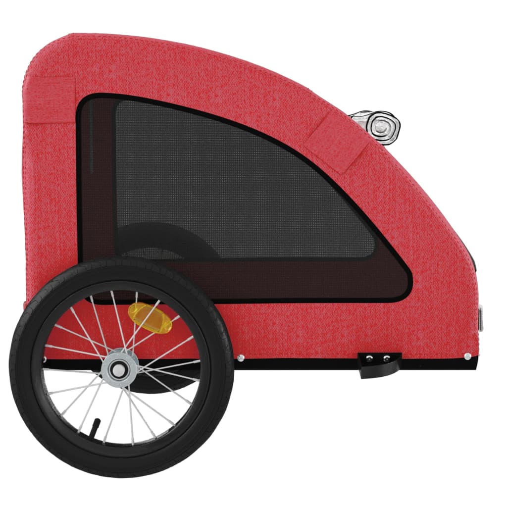 Hondenfietstrailer oxford stof en ijzer rood