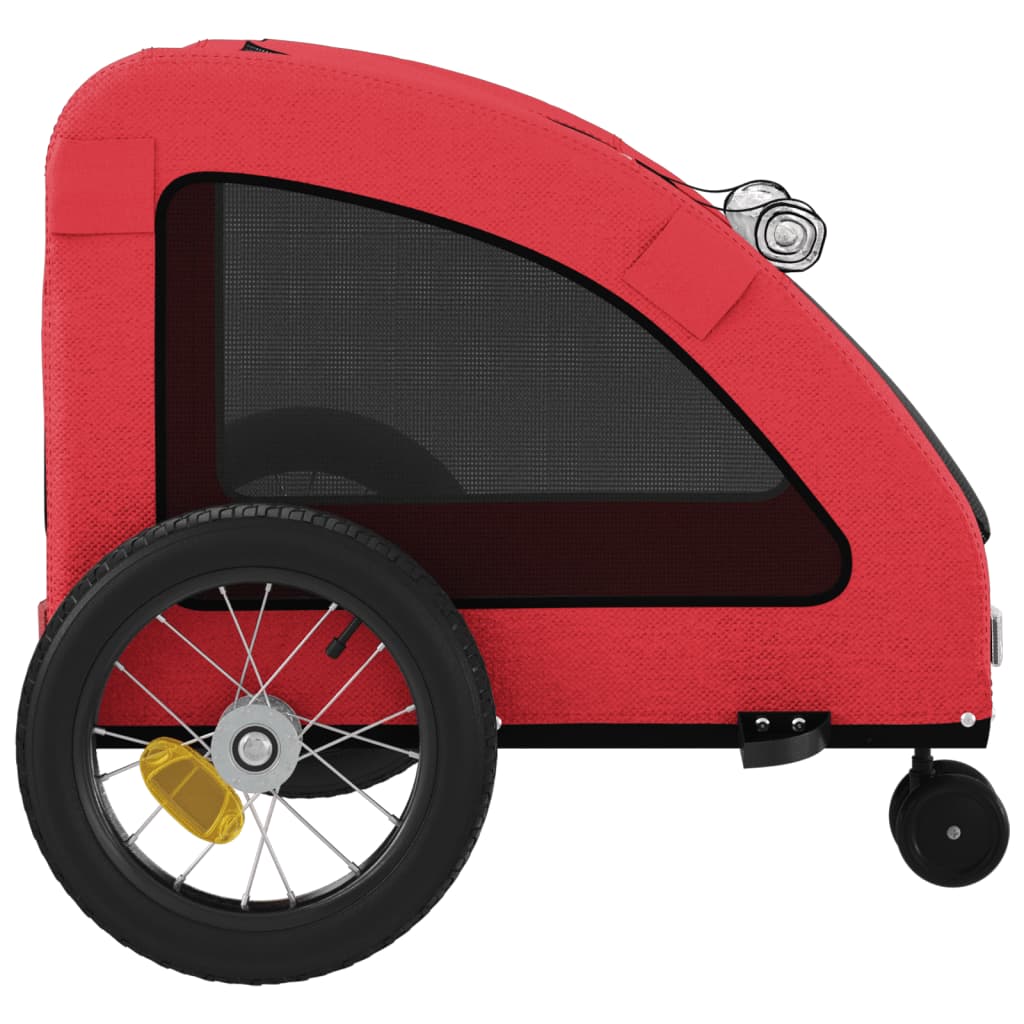 Hondenfietstrailer oxford stof en ijzer rood