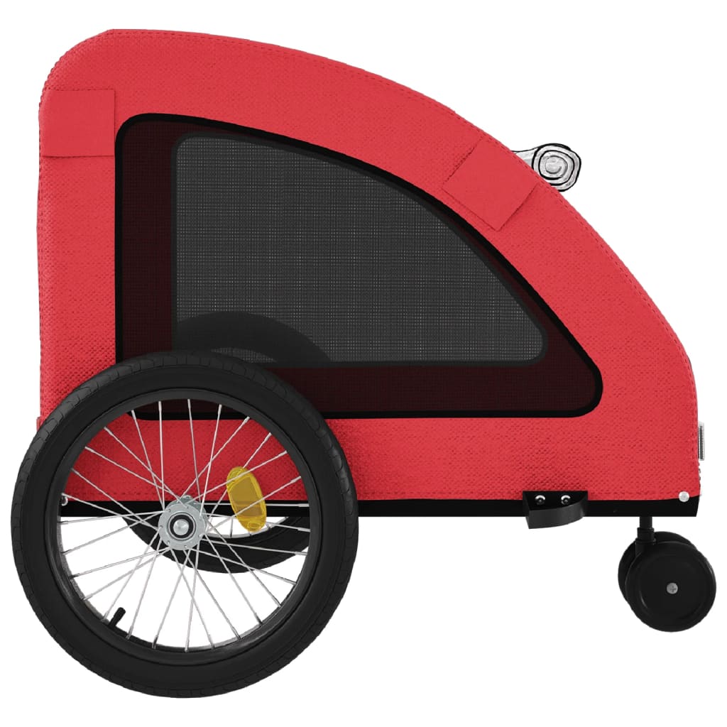 Hondenfietstrailer oxford stof en ijzer rood