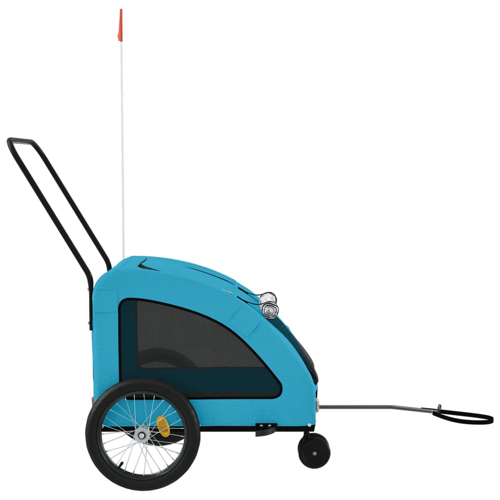 Hondenfietstrailer oxford stof en ijzer blauw