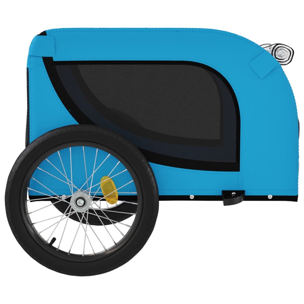 Hondenfietstrailer oxford stof en ijzer blauw en zwart