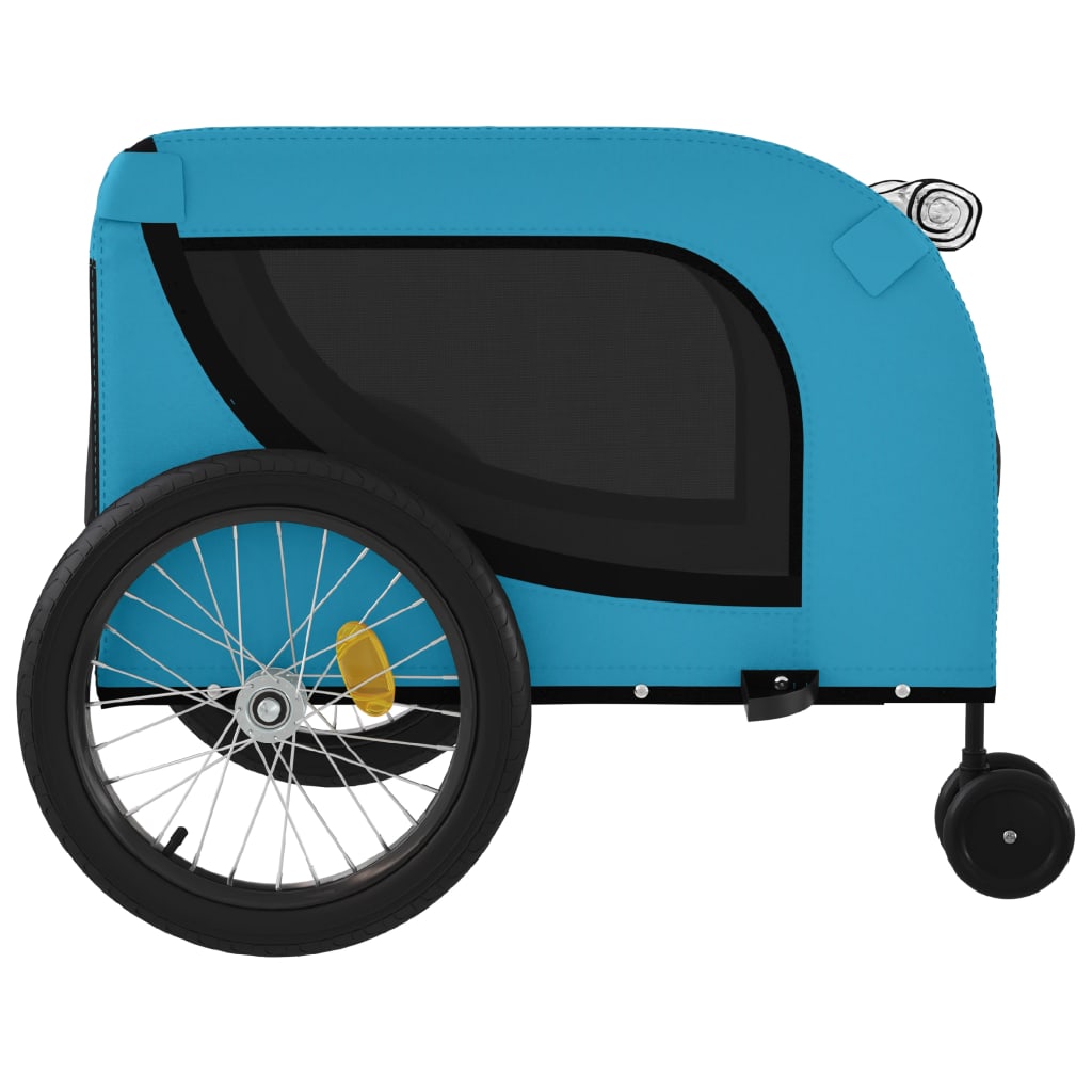 Hondenfietstrailer oxford stof en ijzer blauw en zwart