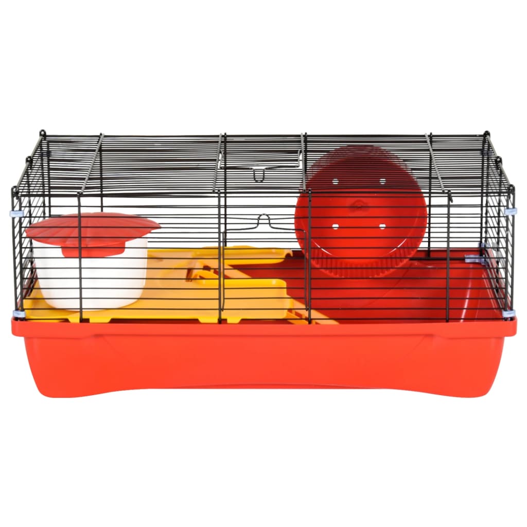 Hamsterkooi 58x32x36 cm polypropeen en metaal rood