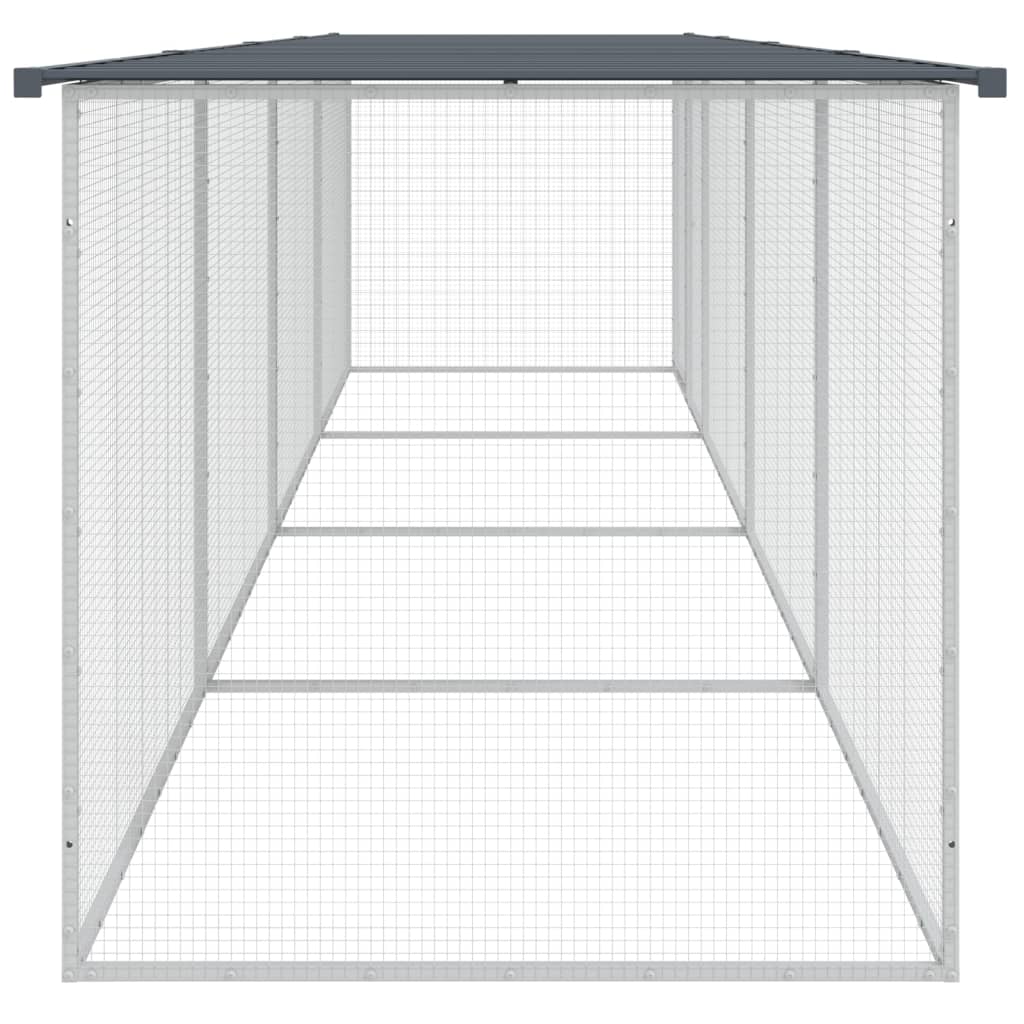 Kippenhok met dak 403x98x90 cm gegalvaniseerd staal antraciet