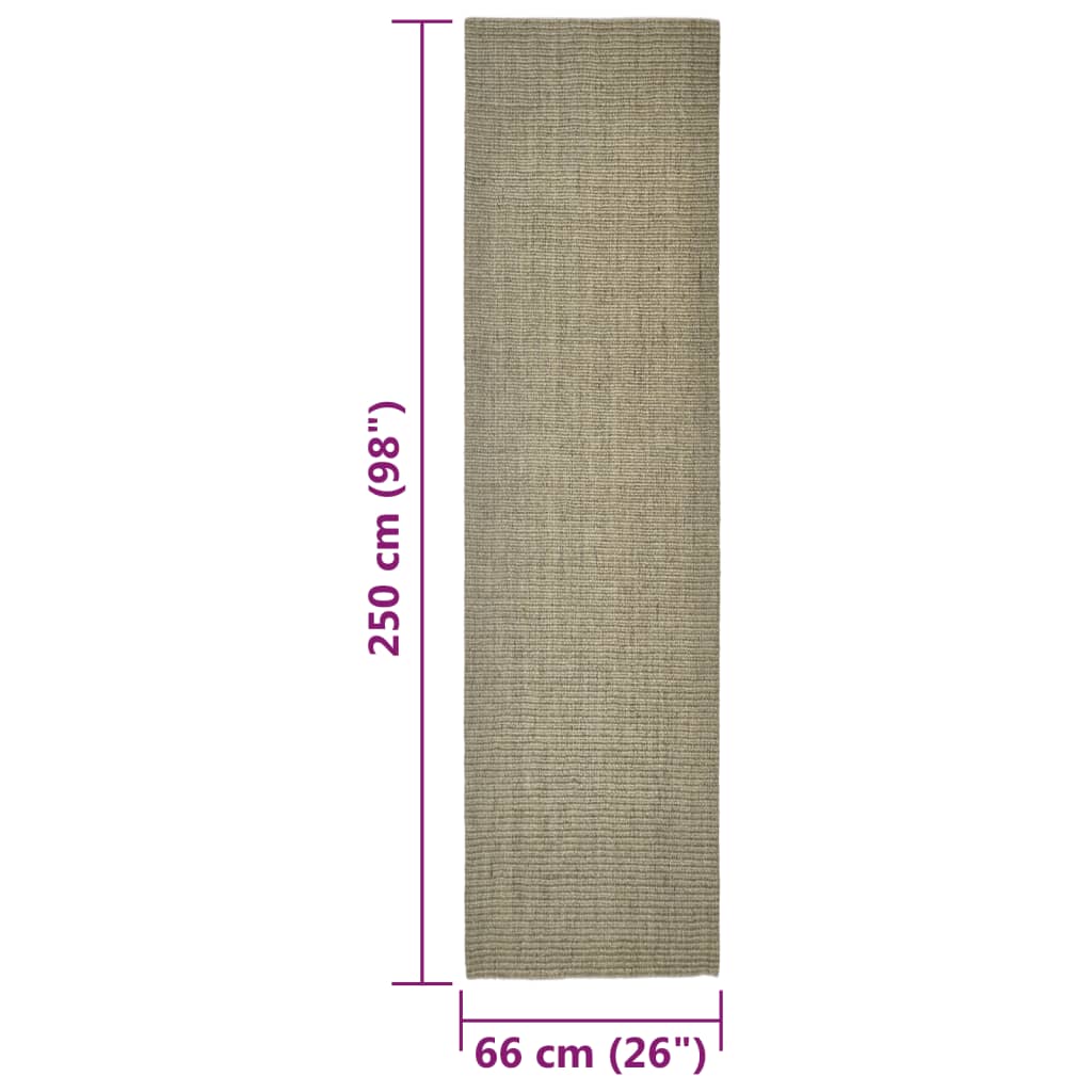 Sisalmat voor krabpaal 66x250 cm taupe