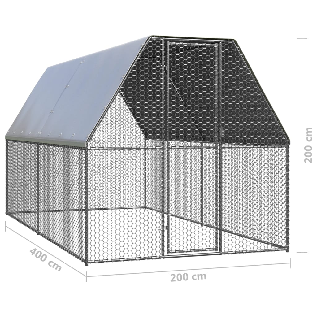 Kippenhok 2x4x2 m gegalvaniseerd staal