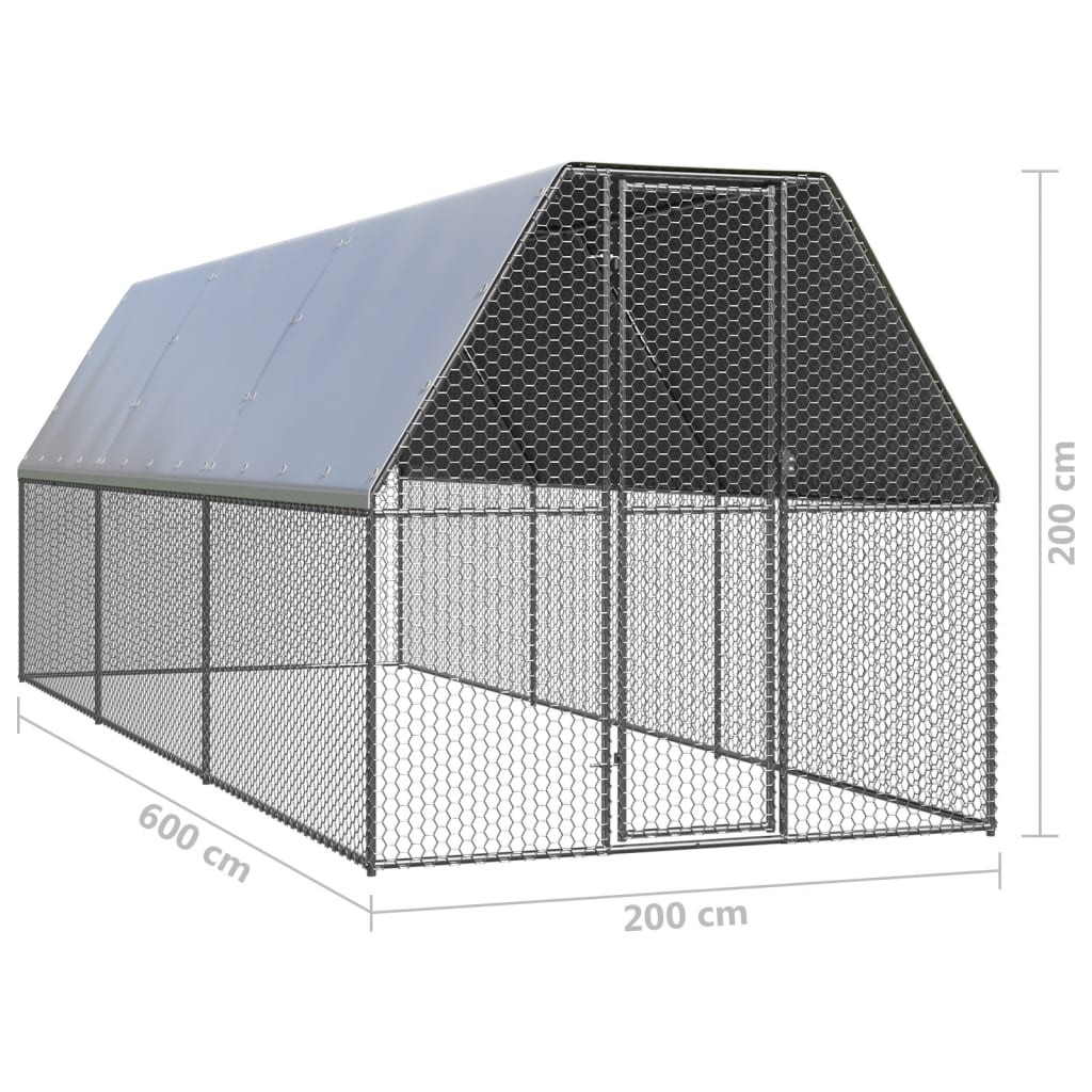 Kippenhok 2x6x2 m gegalvaniseerd staal