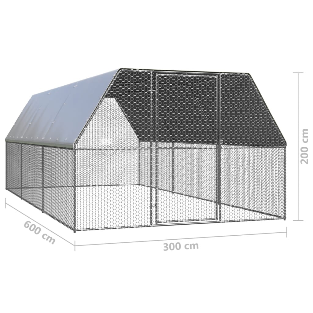 Kippenhok 3x6x2 m gegalvaniseerd staal