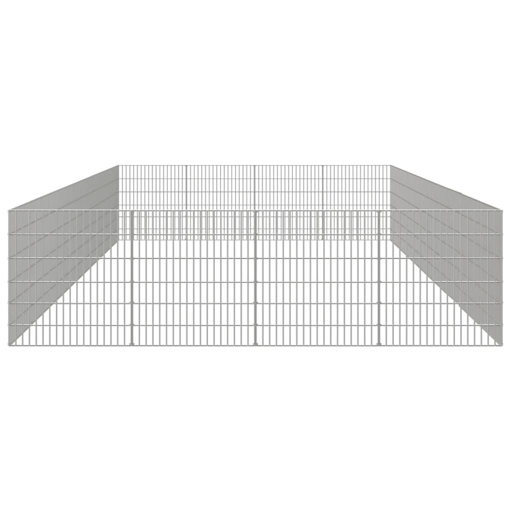 Dierenverblijf 24 panelen 54x60 cm gegalvaniseerd ijzer