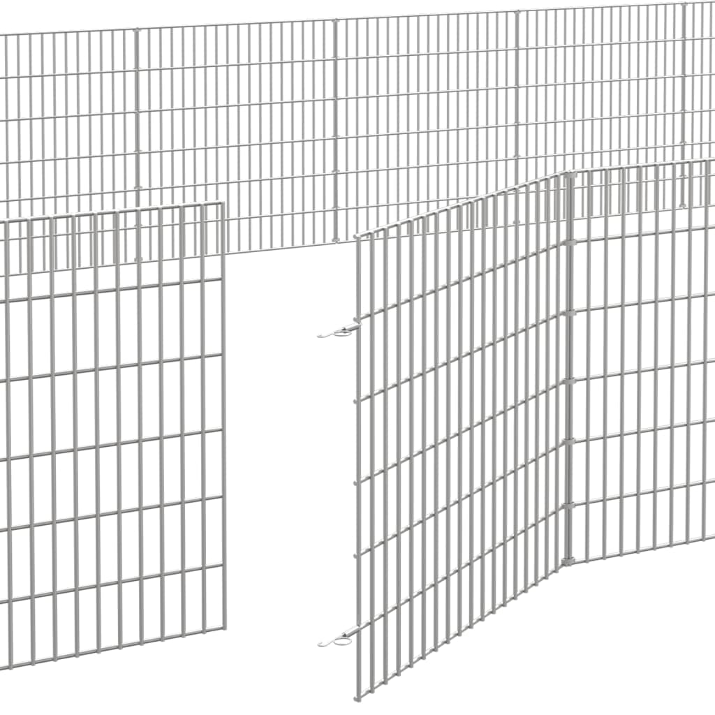 Dierenverblijf 24 panelen 54x60 cm gegalvaniseerd ijzer