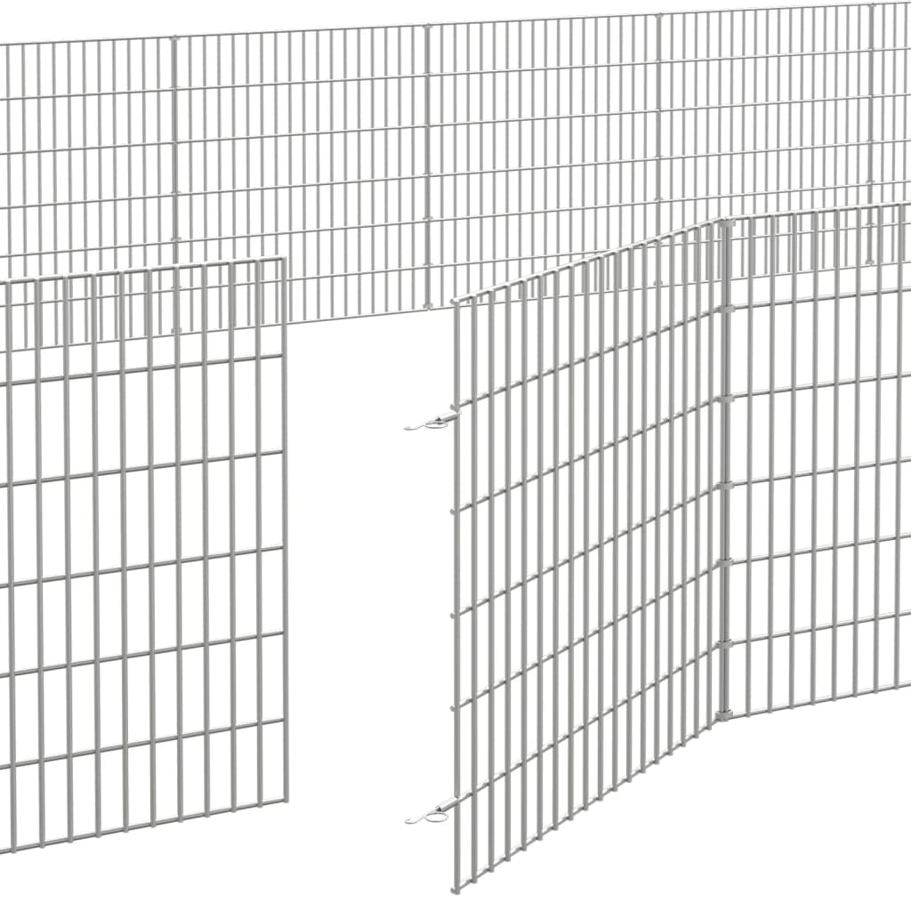 Dierenverblijf 48 panelen 54x60 cm gegalvaniseerd ijzer